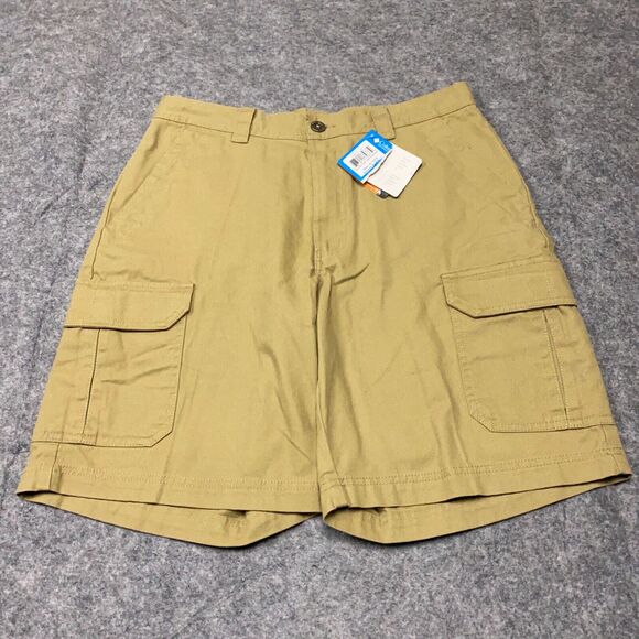 Columbia Shorts Mens 32 x9 Tan Cargo Utility Outdoor Mountain‎ Clear New - Picture 1 of 11